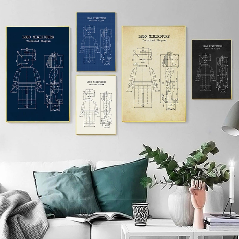 Interior Design Studio - Póster Vintage de patente de Legos