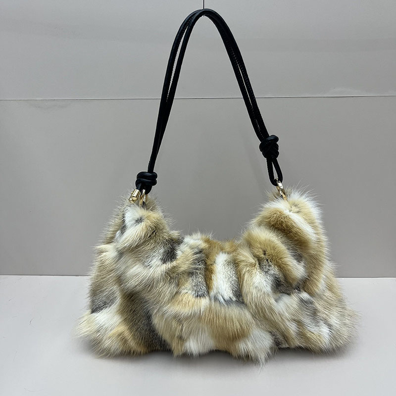 Interior Design Warm - Bolso bandolera de piel de zorro