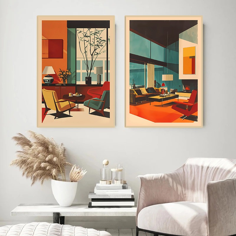 Póster Arquitectónico Vintage  - Interior Design Studio reseña y precio